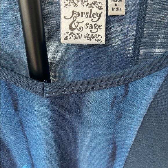 Parsley & Sage Tunic V-Neck Top Blue and Green Women M 3/4 Sleeve Soft - Picture 5 of 11